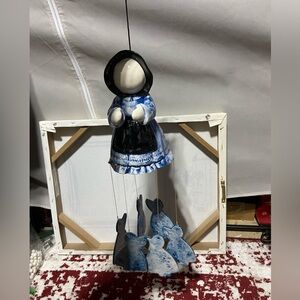 Amish Lady Ceramic Wind Chime.